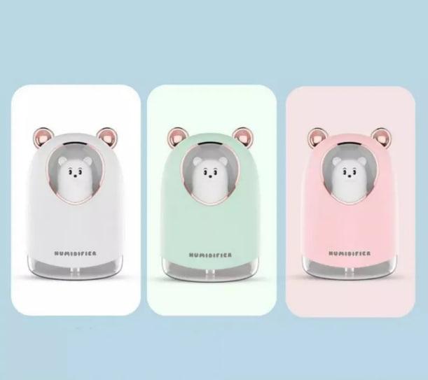 Umidificator de aer cu iluminare Ursulet, USB, 300 ml