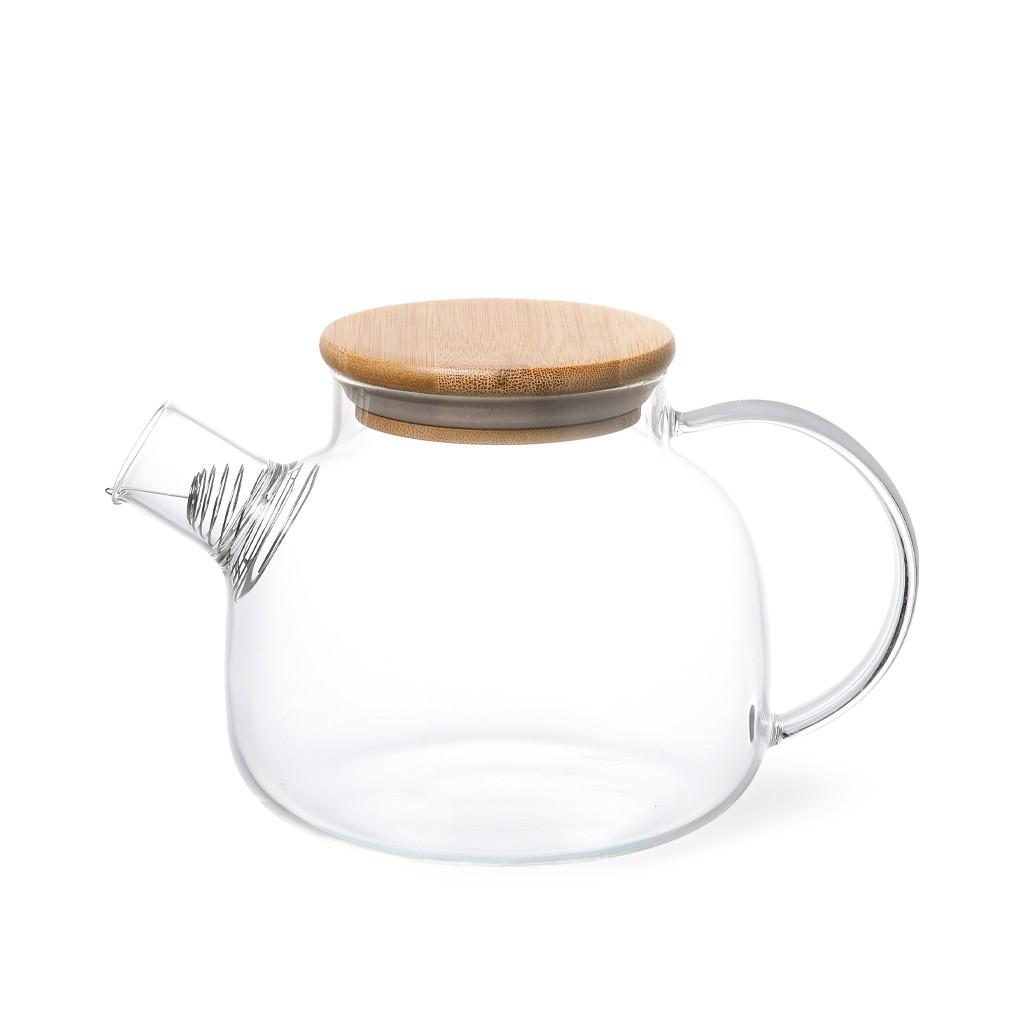 Ceainic pentru infuzie cu capac din bambus 1L