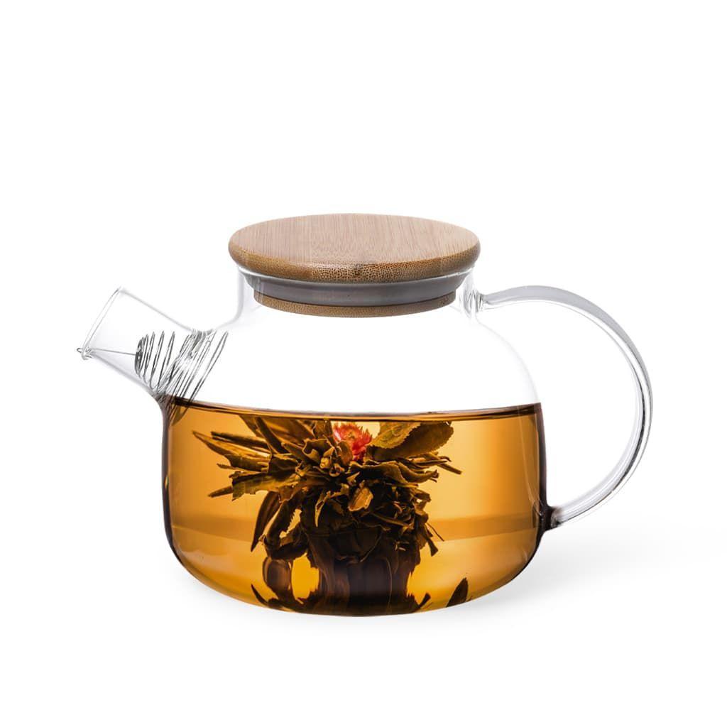 Ceainic pentru infuzie cu capac din bambus 1L