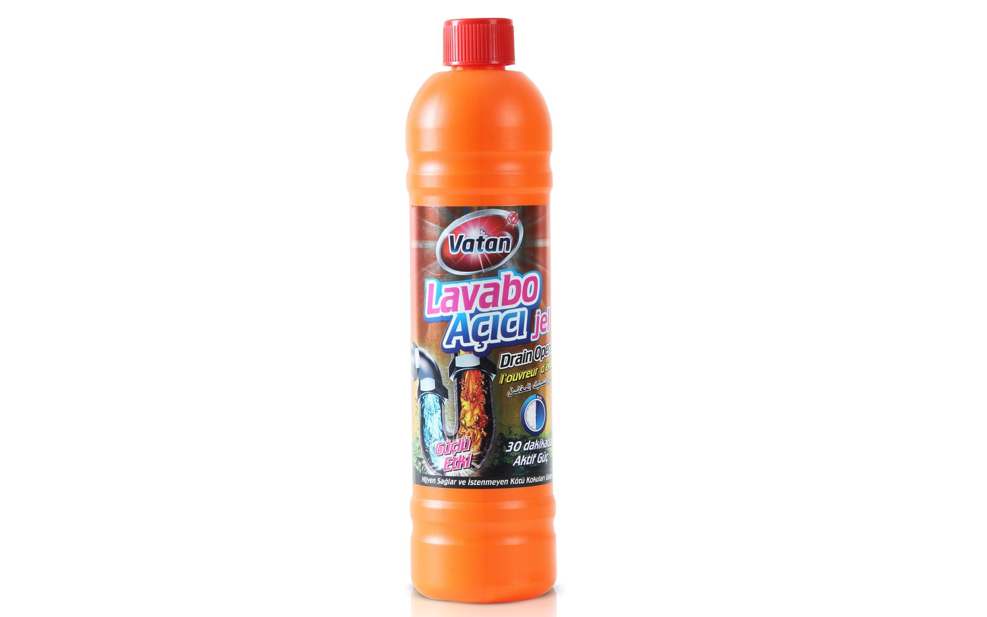 Gel pentru desfundarea tevilor VATAN Lavabo Acici 750ml