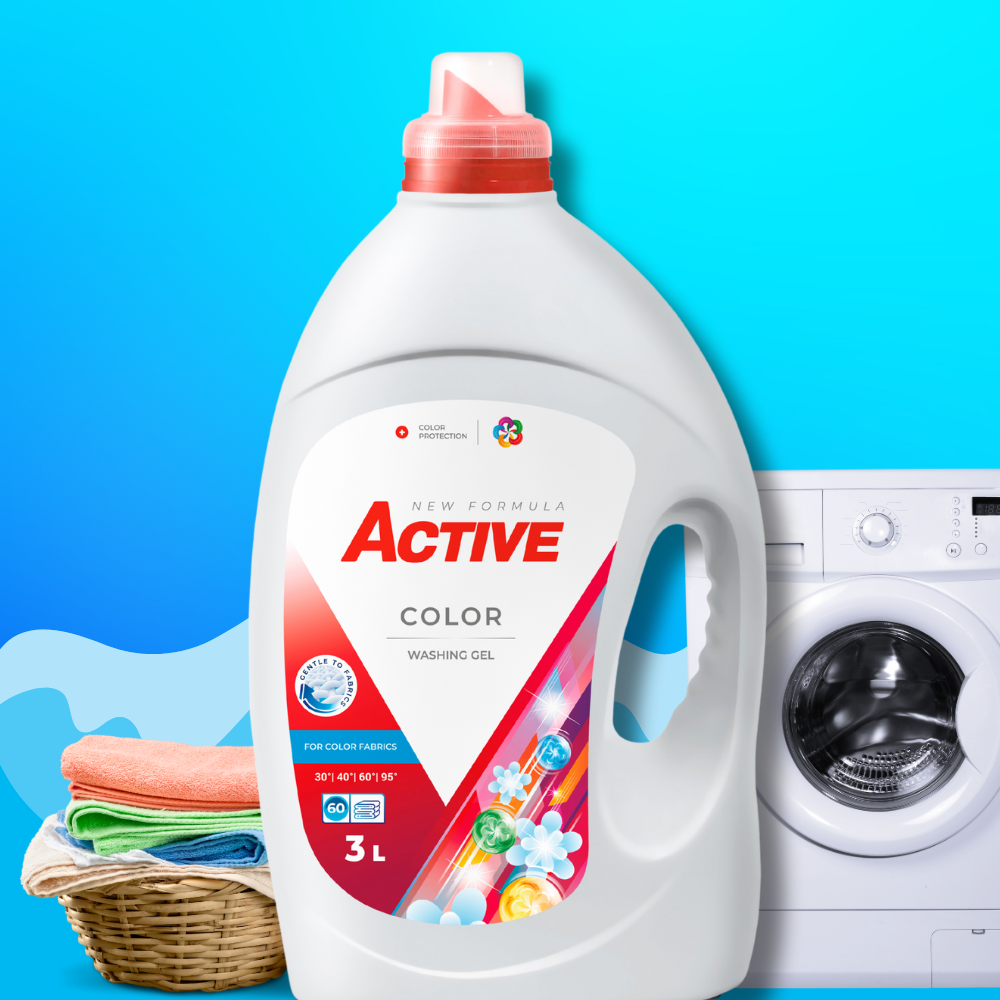 Detergent lichid  Active Color (rufe colorate) 3Lit
