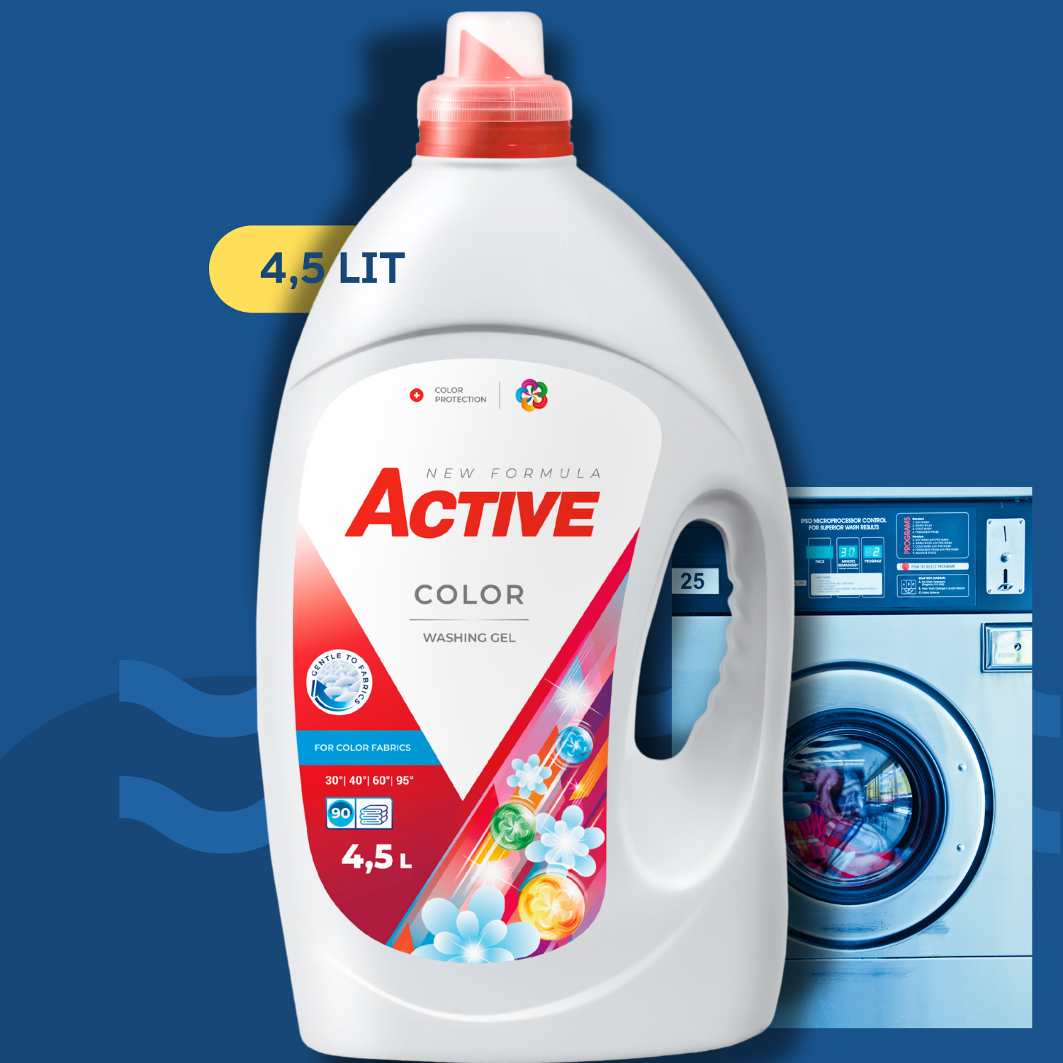 Detergent lichid  Active Color (rufe colorate) 4,5Lit