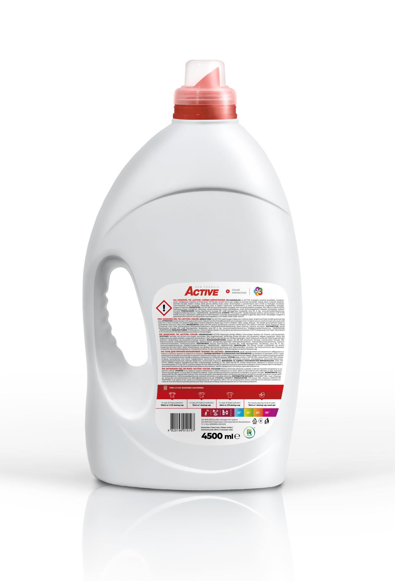 Detergent lichid  Active Color (rufe colorate) 4,5Lit