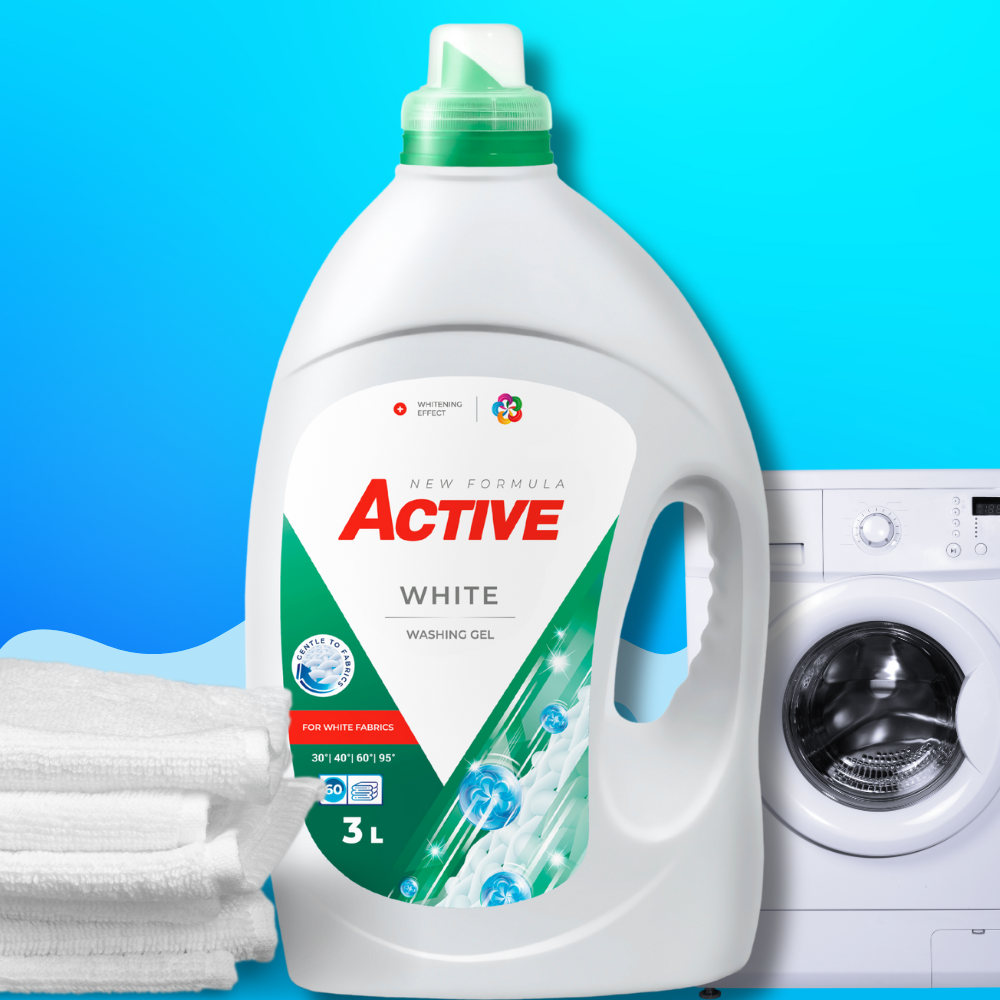 Detergent lichid  Active White (rufe albe) 3Lit