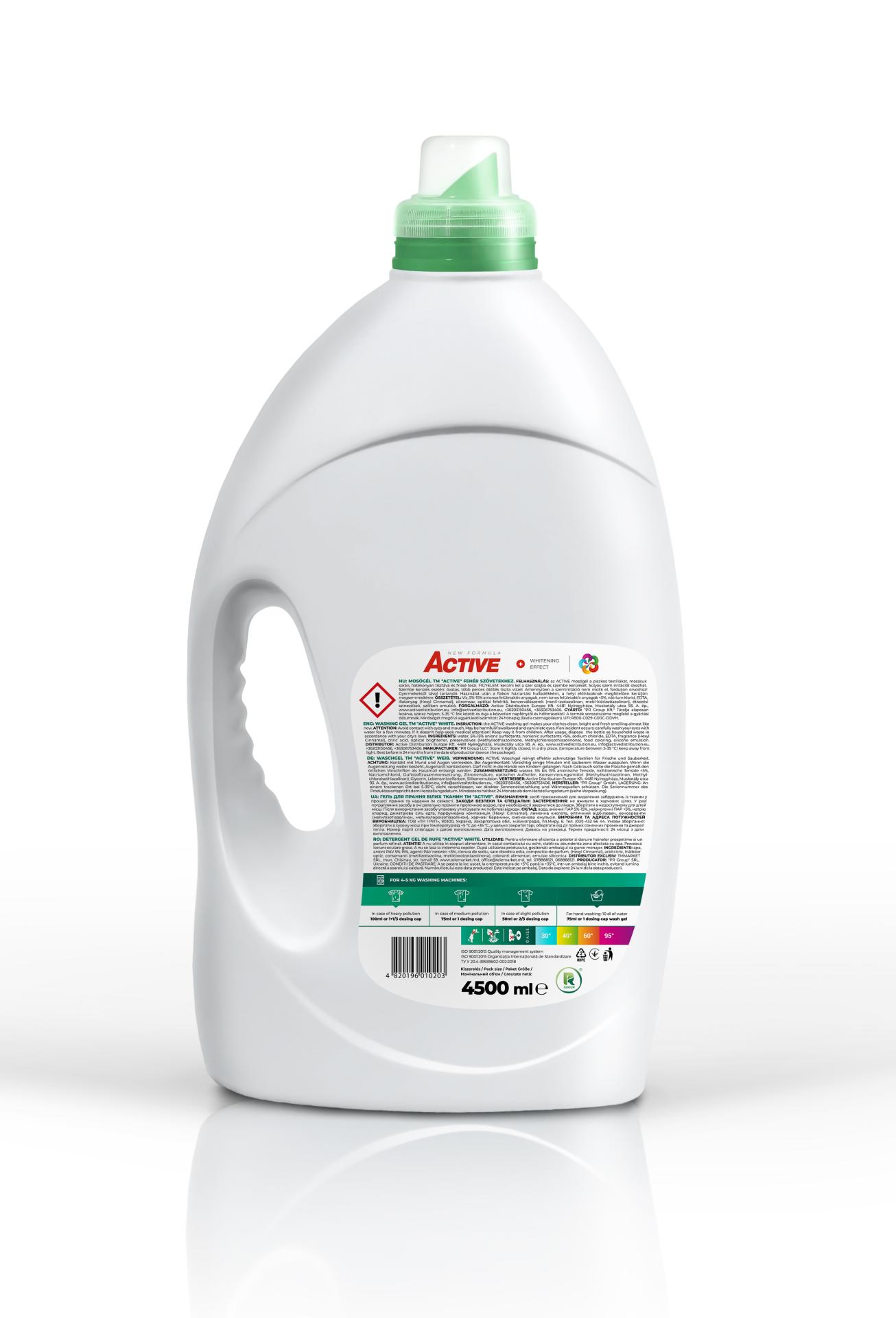 Detergent lichid  Active White (rufe albe) 4,5Lit