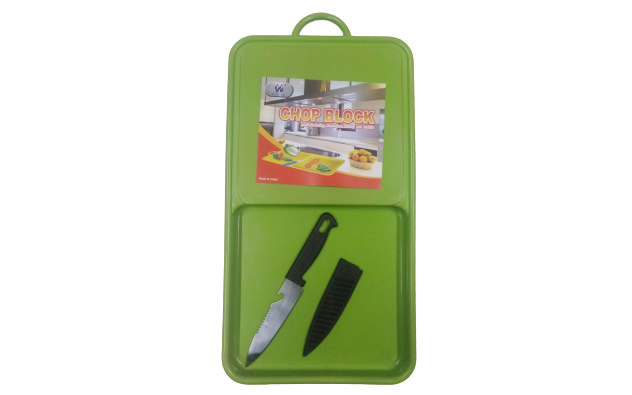 Tabla de tocat cu rezervor si cutit in set Chop Block