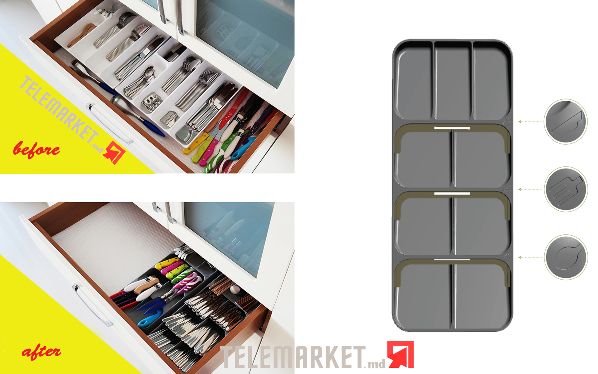 Organizator tacimuri triplu Deco Bella
