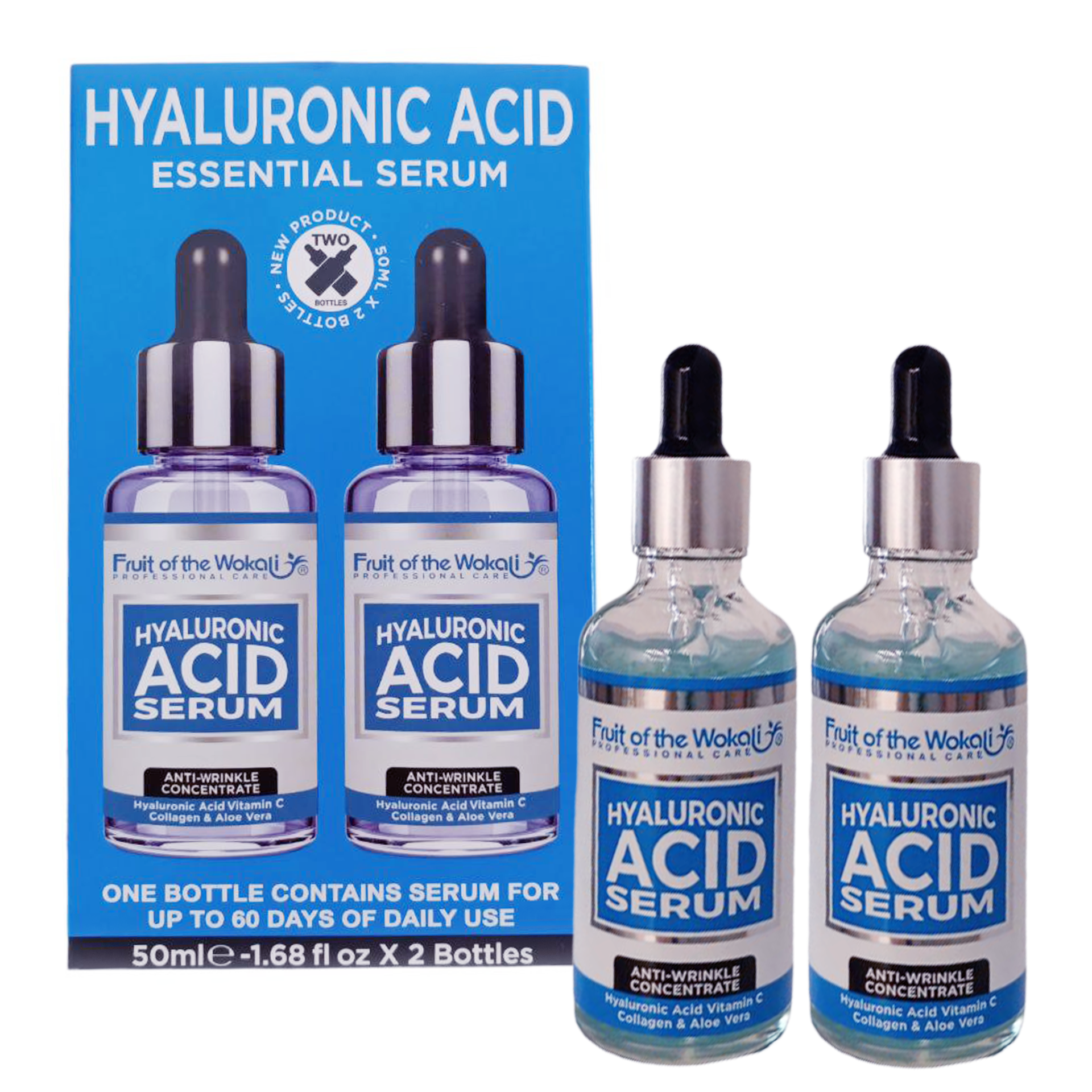 Ser cu acid hialuronic 2x50 ml Wokali