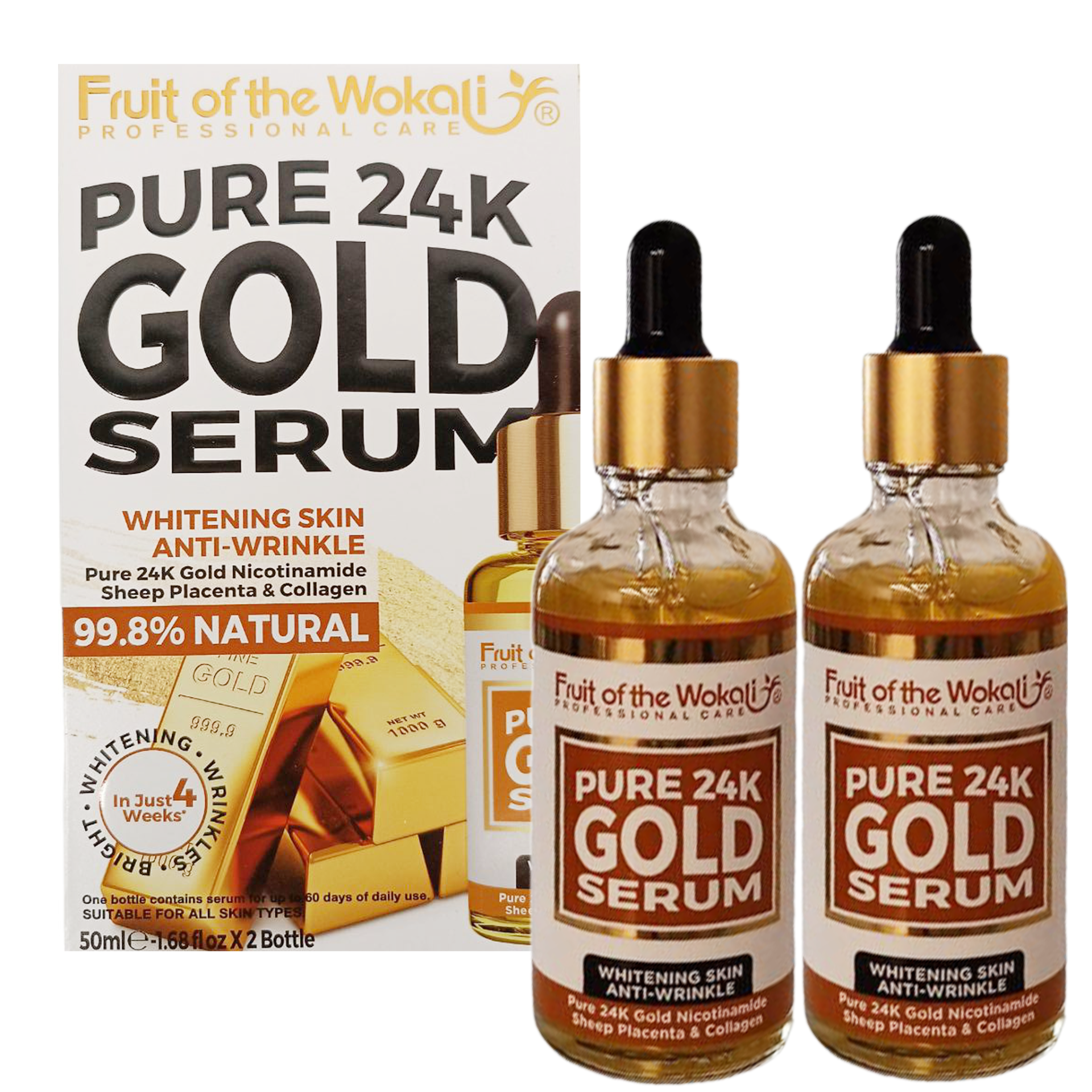 Ser cu particule de aur 2x50 ml Wokali