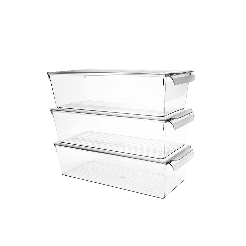 Organizator cu capac, pentru frigider DecoBella, Extra rezistent, 3 Litri