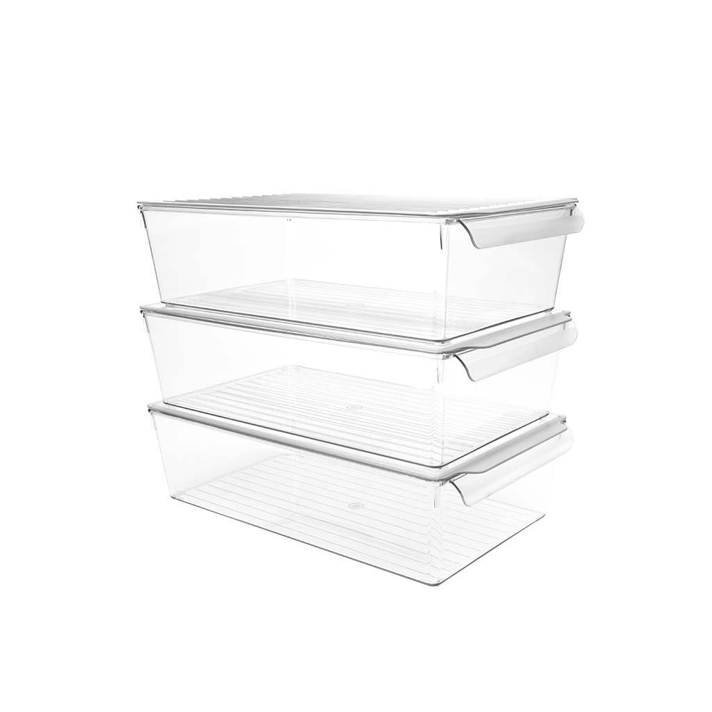 Organizator cu capac, pentru frigider DecoBella, Extra rezistent, 4,5 Litri