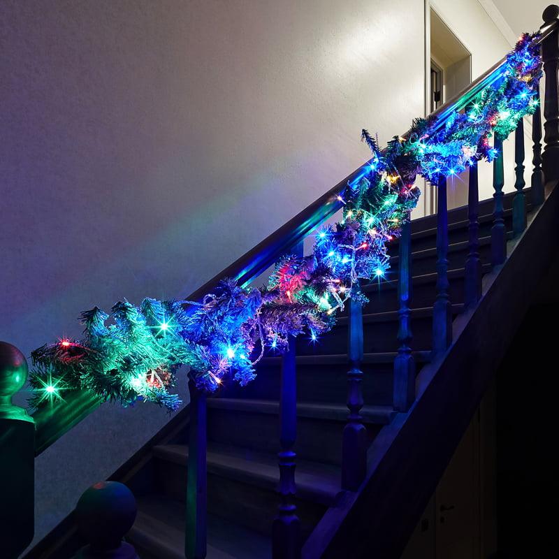 Ghirlanda, 10m, PVC, 100 becuri led, lumina multicolor