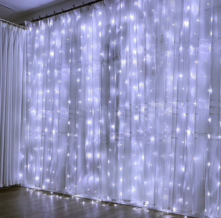 Ghirlanda draperie 300 becuri, 3х3 m, Lumina alba, usb