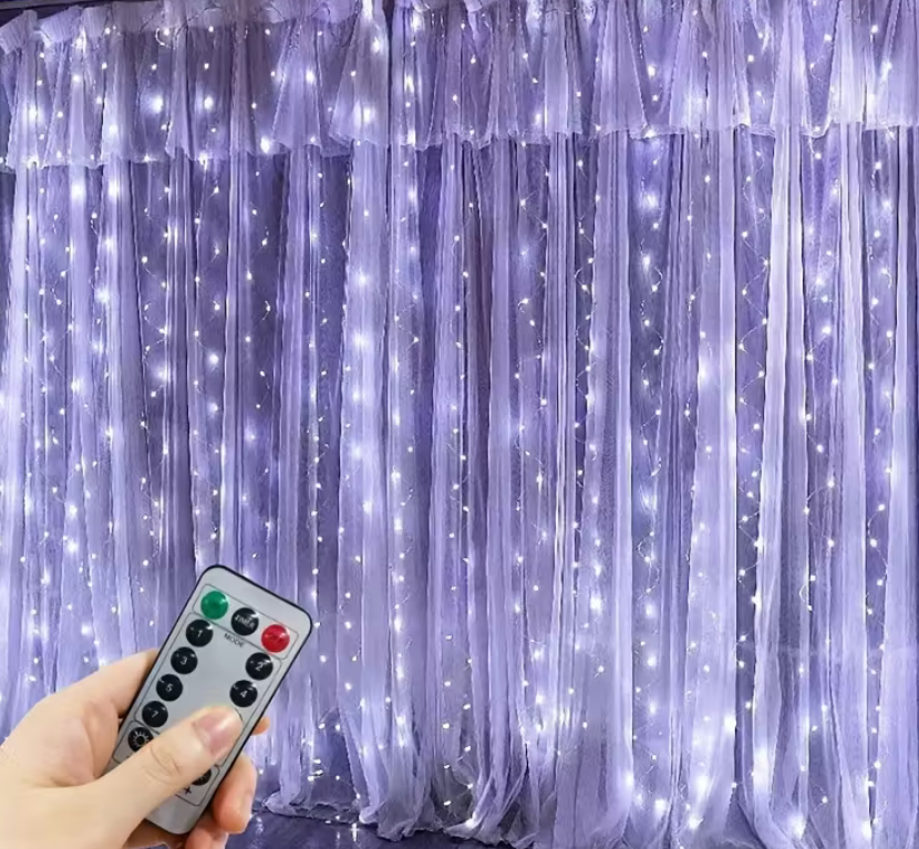 Ghirlanda draperie 300 becuri, 3х3 m, Lumina alba, usb