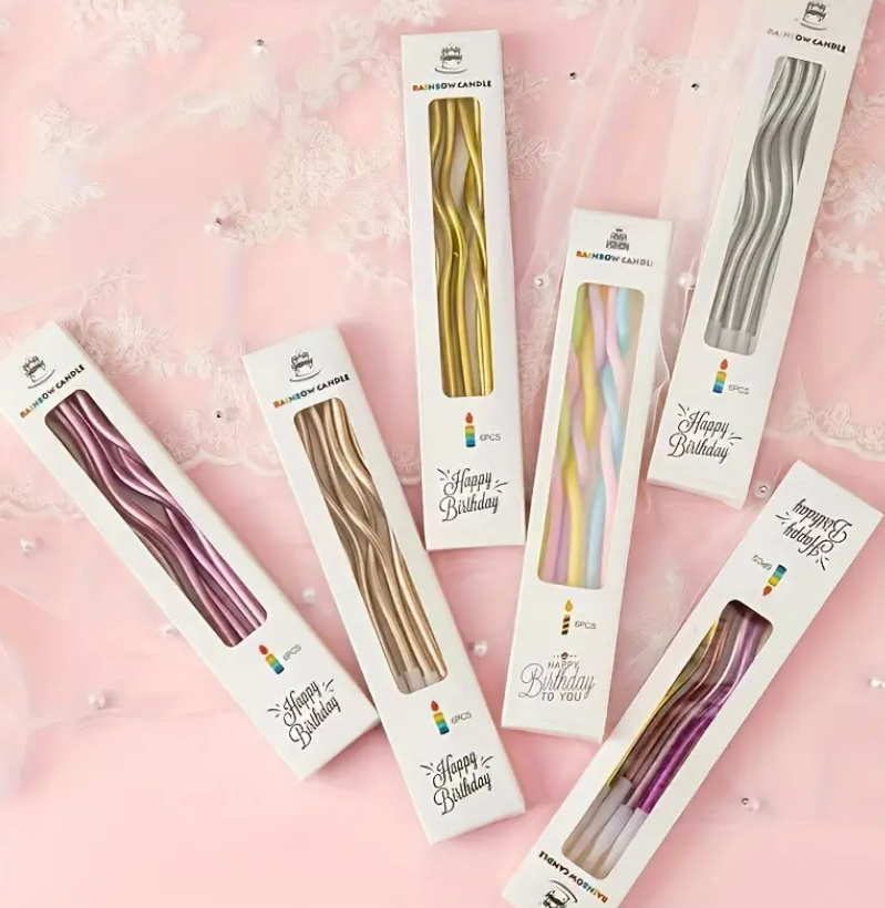 Lumanari spirala 6 buc Rainbow Candle