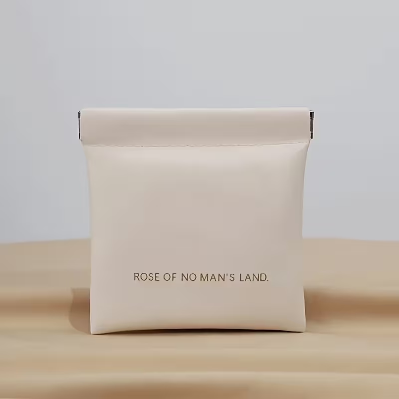 Geanta cosmetica cu magnet, bej, 12x12 cm