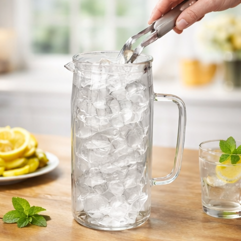 Ulcior din sticla  Ribbed, cu capac din bambus, 1200 ml