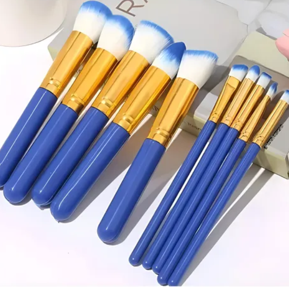 Pensule pentru machiaj Pink / Blue Brush, 10 buc