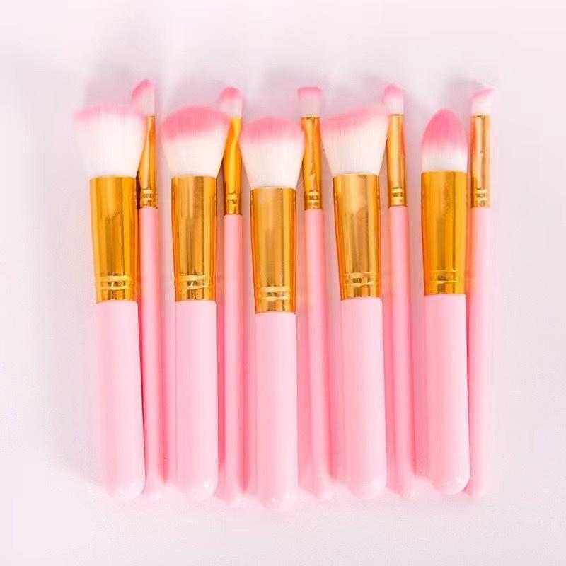 Pensule pentru machiaj Pink / Blue Brush, 10 buc