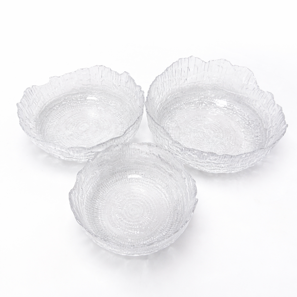Set boluri din sticla, 13 × 4,5, 17 × 5, 19,5 × 7 cm