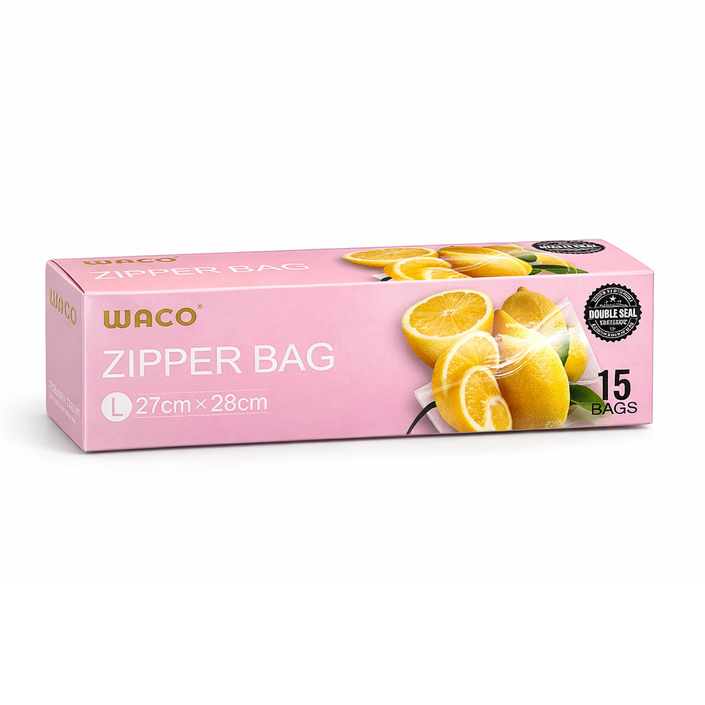Pungi Waco, cu fermoar, 27 x 28 cm, 15 buc