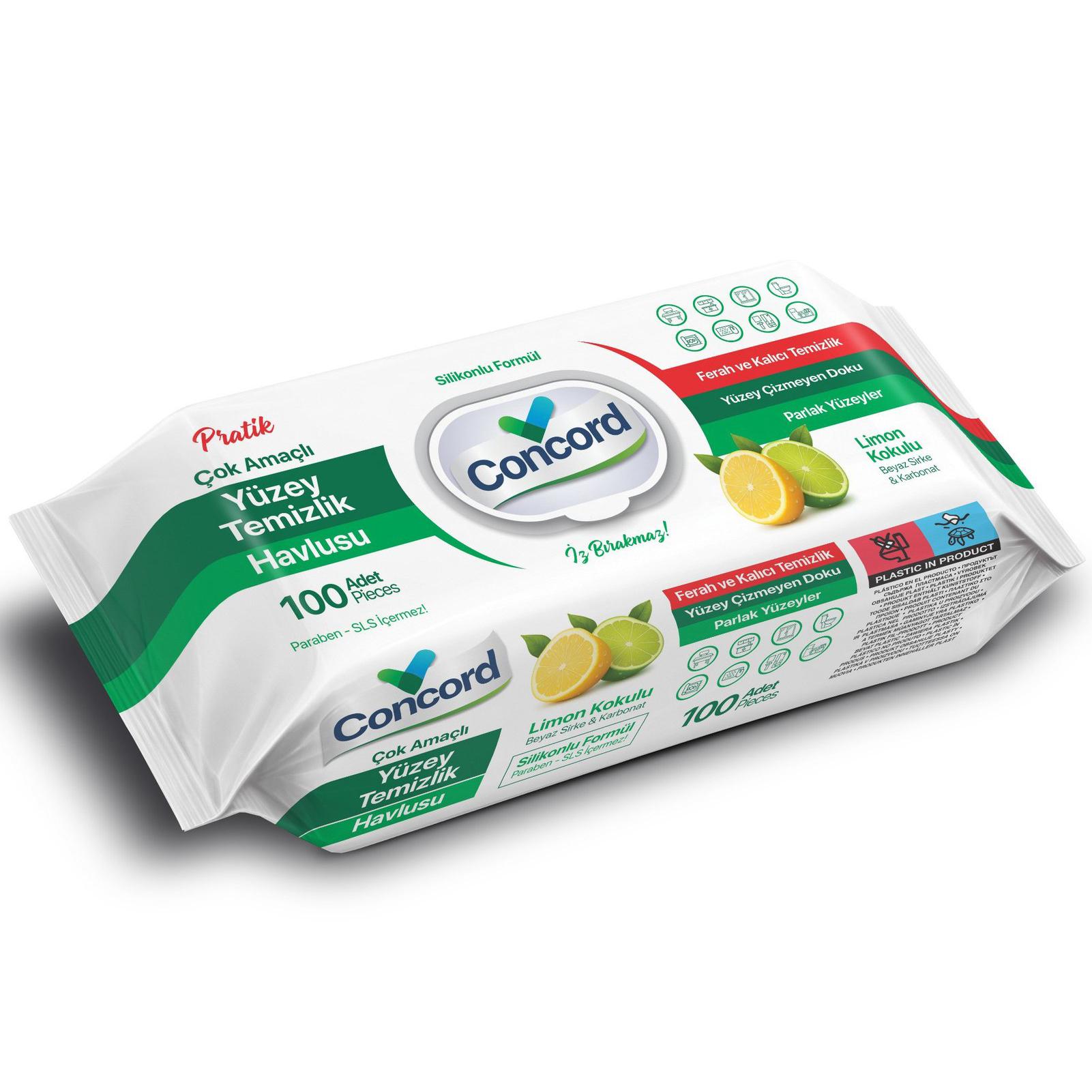 Servetele umede pentru curatare CONCORD, Lemon, 100 buc