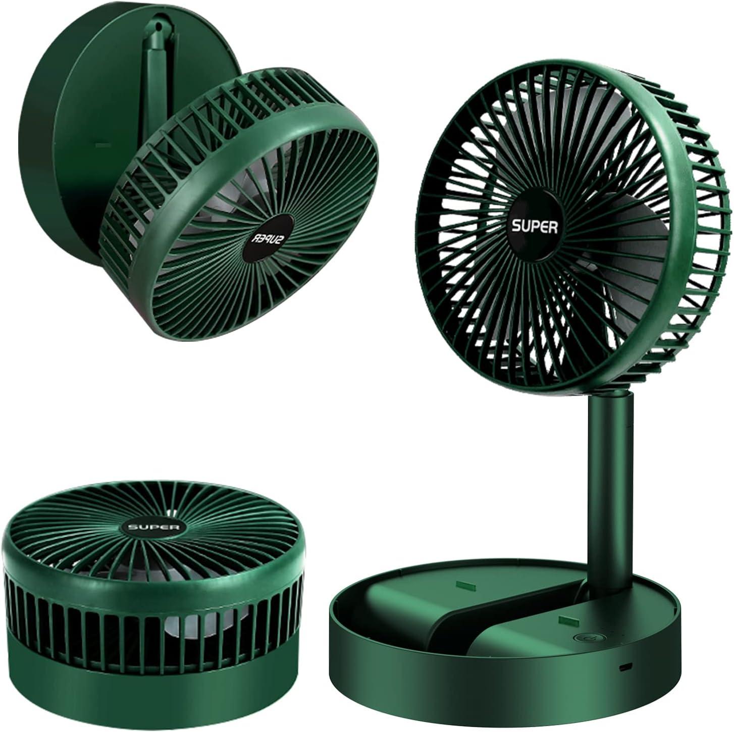 Ventilator, pliabil, cu acumulator, verde, 9W