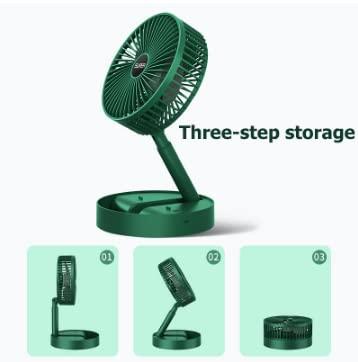 Ventilator, pliabil, cu acumulator, verde, 9W
