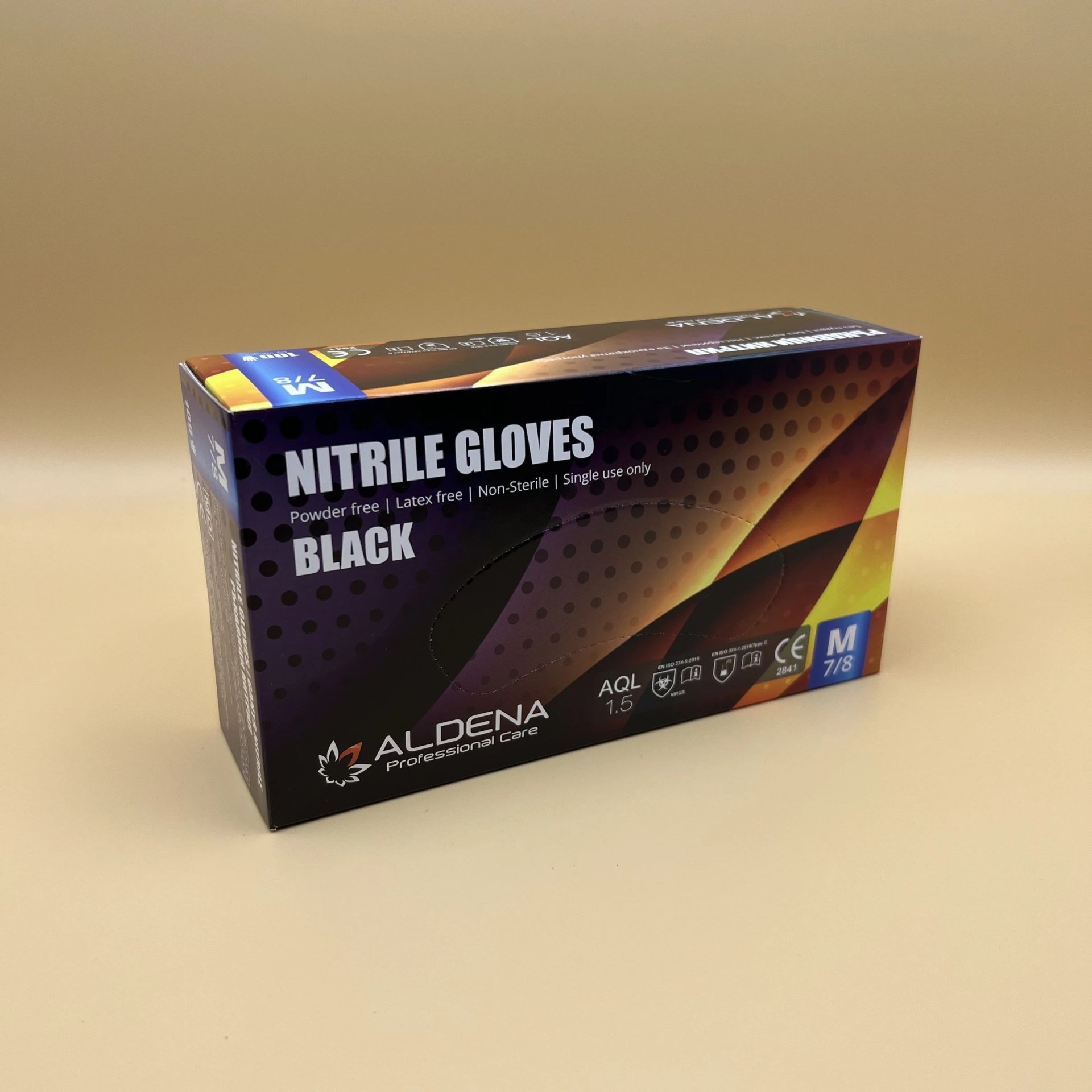 Manusi nitril  Aldena, negru, M, 100 buc