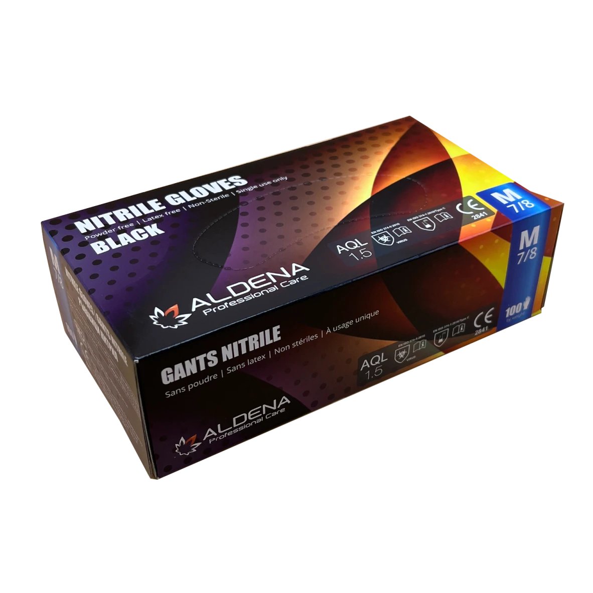 Manusi nitril  Aldena, negru, M, 100 buc