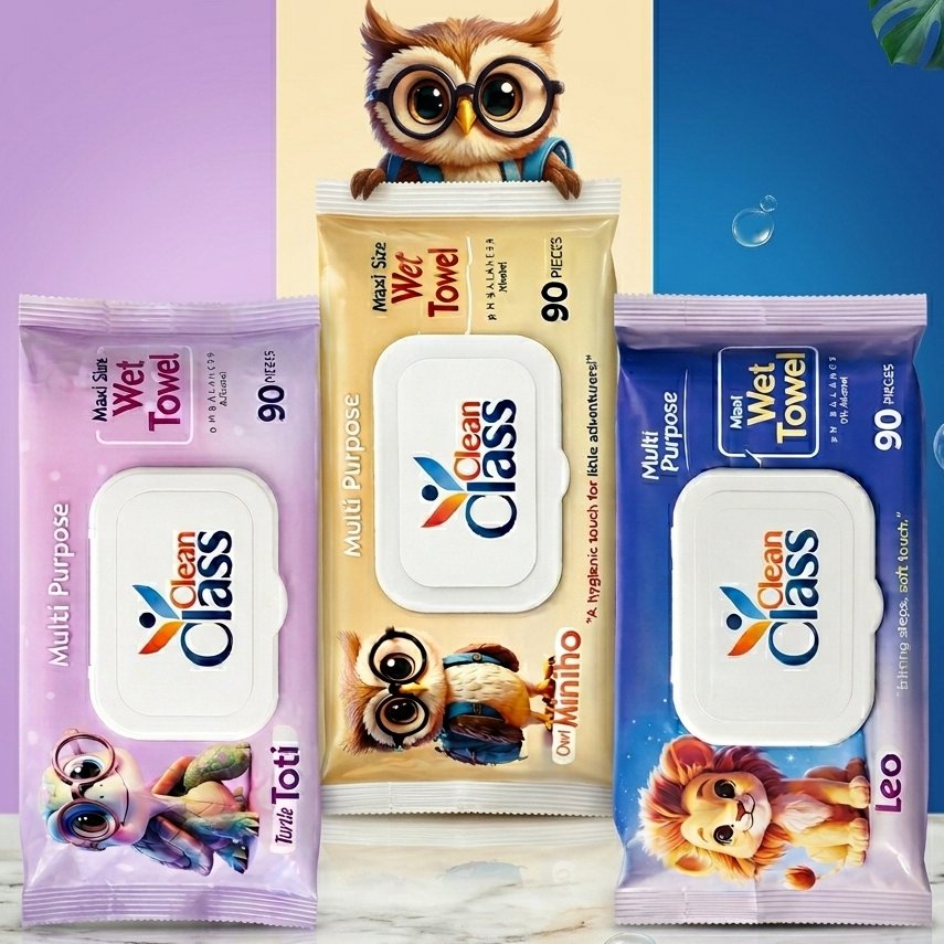 Servetele umede Clean Class, Kids, 90 buc