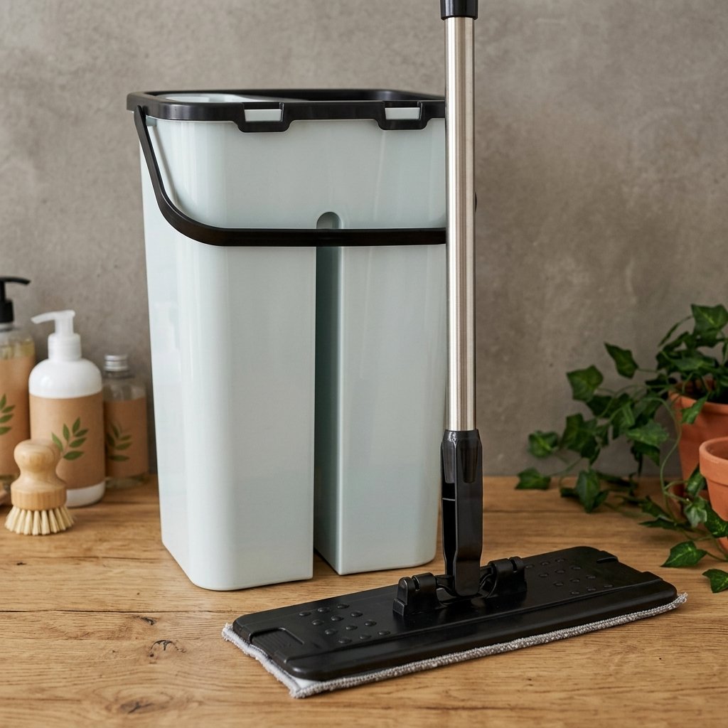 Set Zambak Plastik, caldare si mop 10l, Maxi Flat Mop