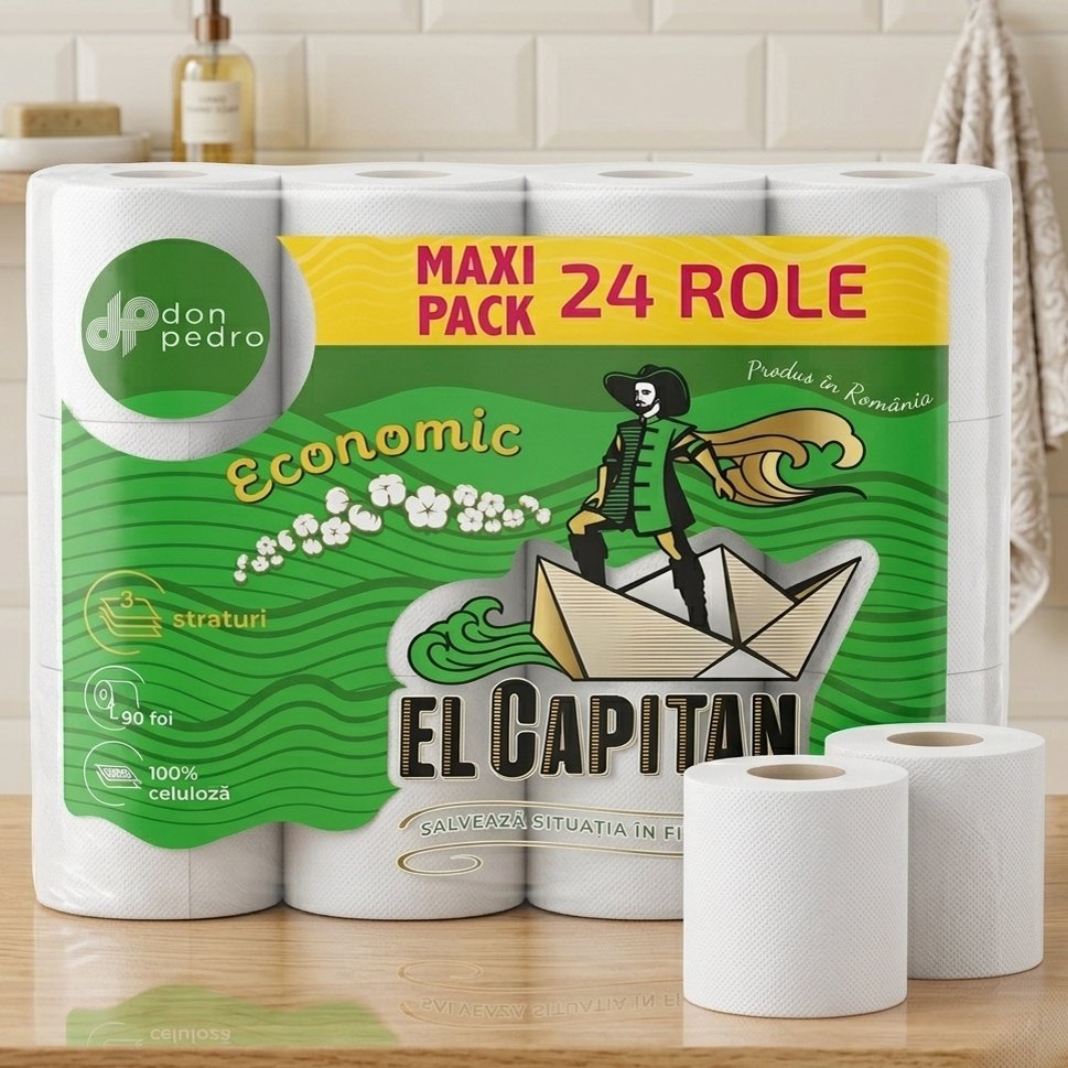 Hartie igienica EL CAPITAN, 3 straturi, 24 rola