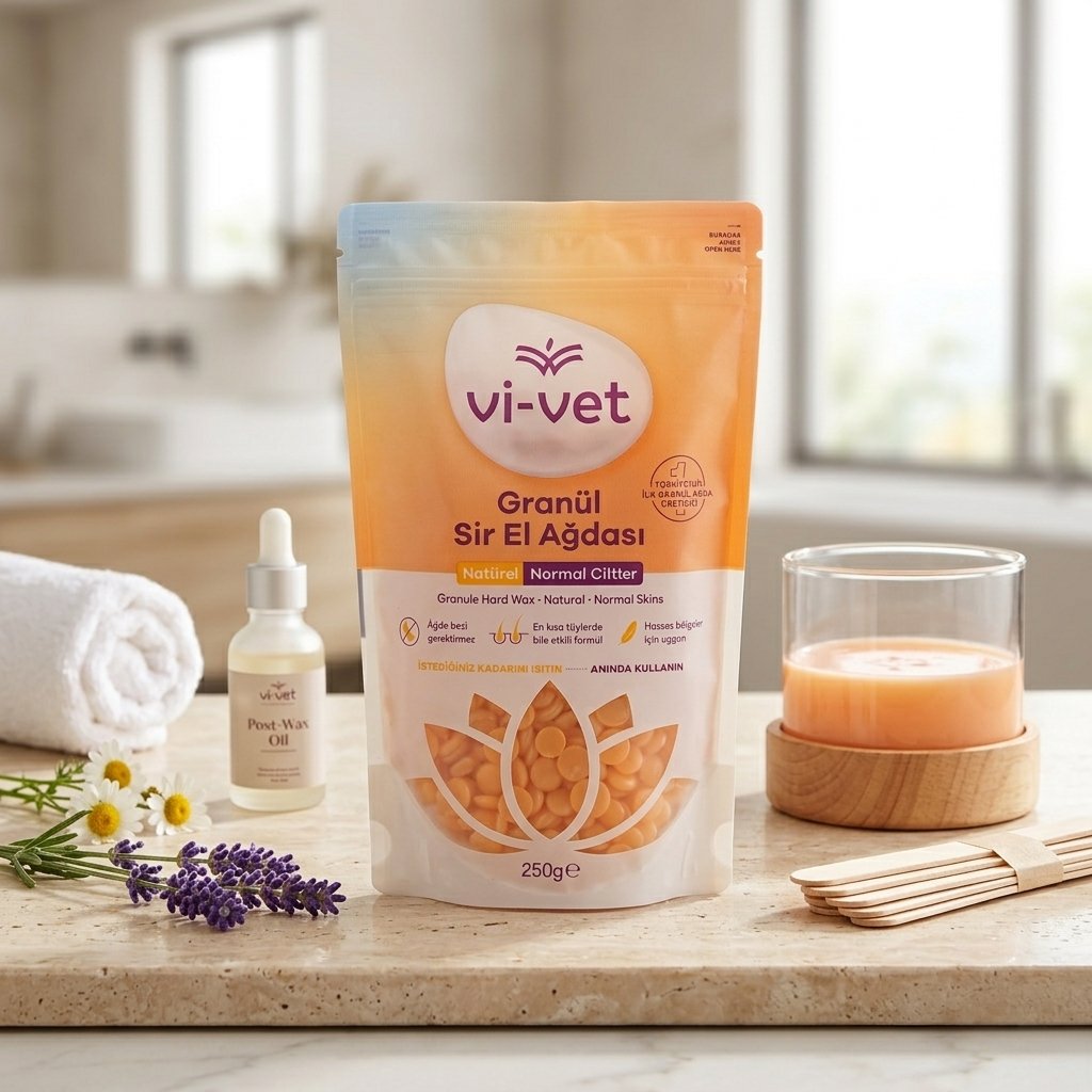 Ceara granulatapentru epilare Vi-Vet, Natural, 250 g