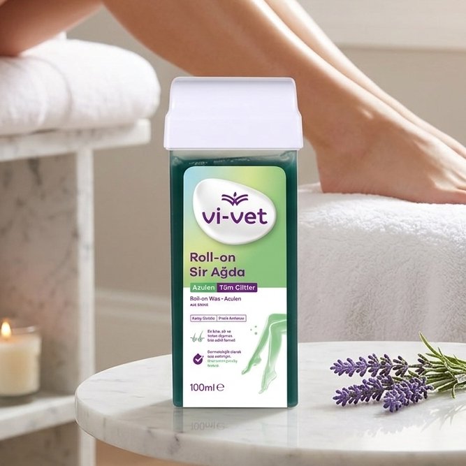 Ceara pentru epilare in cartus Vi-Vet, Azulen, 100 ml