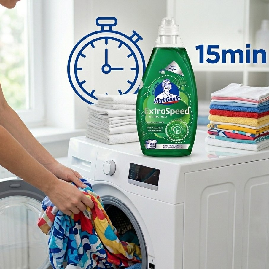 Detergent Gel HIghGenic Extra Speed, Color și Alb, 1,5 Litri