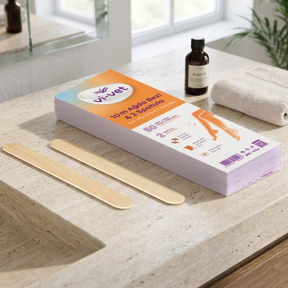 Benzi pentru depilare Vi-Vet, 50 buc, 2 spatule