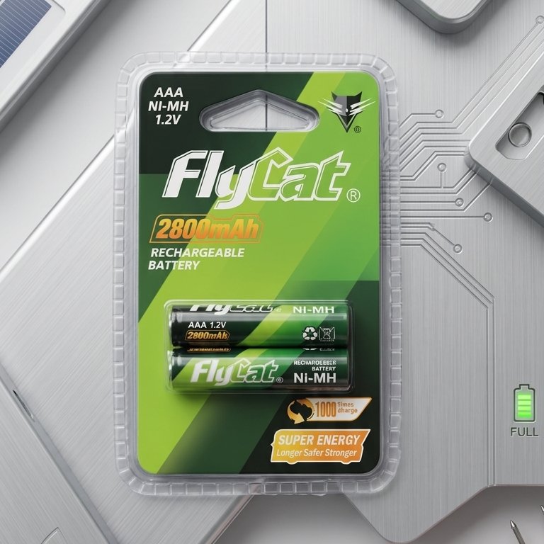 Baterii  reincărcabile FLYCAT, AAA, 1.2V, 2800, 2 buc