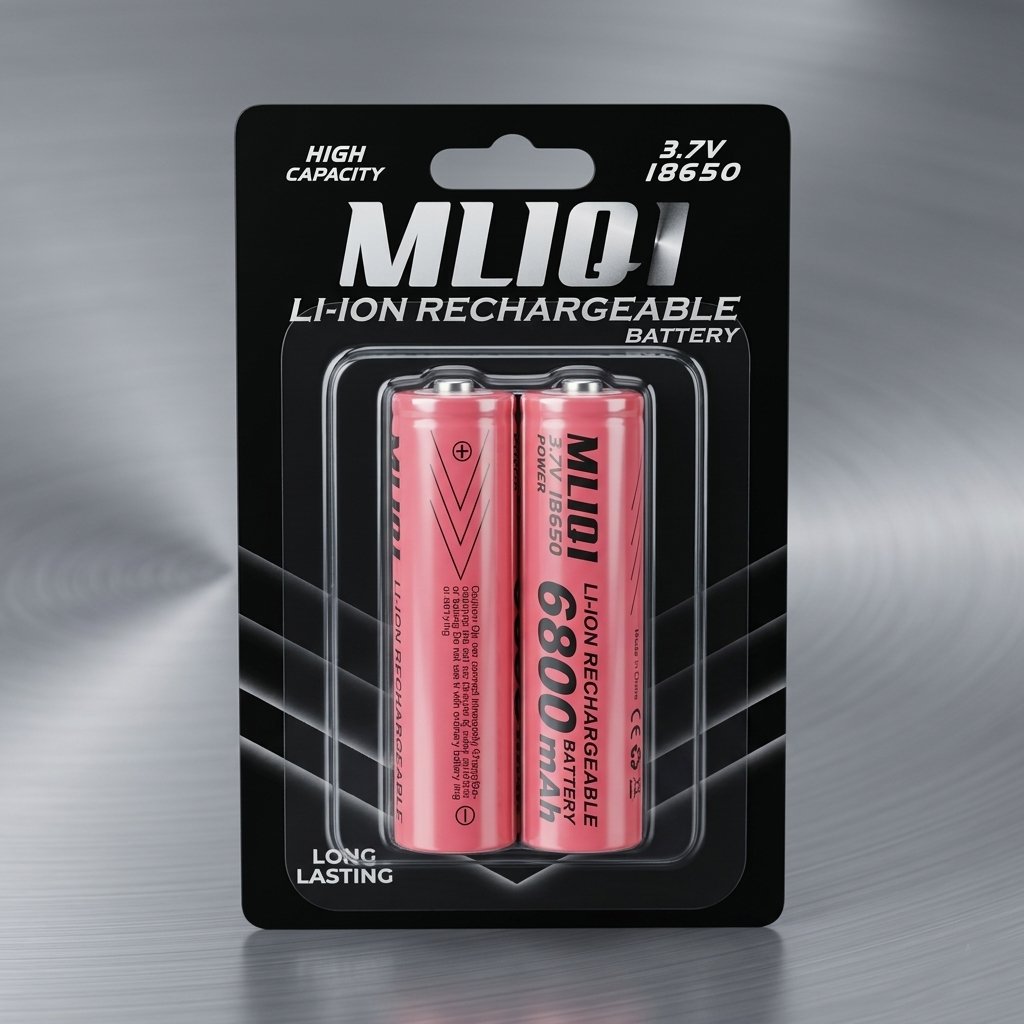 Baterii reincărcabile MLQ 18650, 3.7V, 6800 mAh, 2 buc