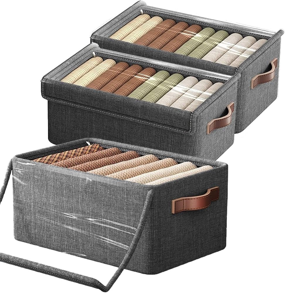 Organizator pliabil pentru dulap cu capac și carcasa metalica 50x35x23cm