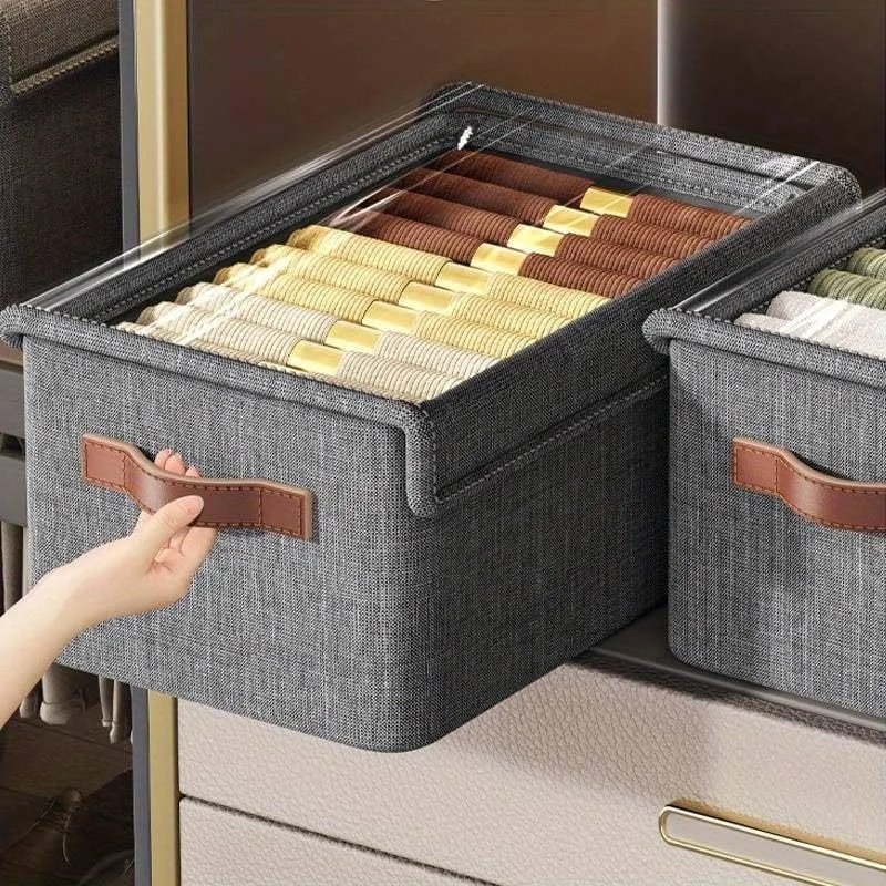 Organizator pliabil pentru dulap cu capac și carcasa metalica 50x35x23cm