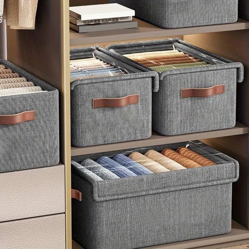 Organizator pliabil pentru dulap cu capac și carcasa metalica 50x35x23cm