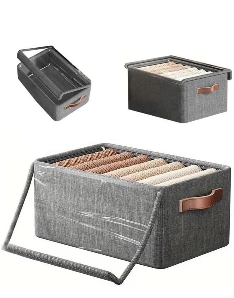 Organizator pliabil pentru dulap cu capac și carcasa metalica 50x35x23cm