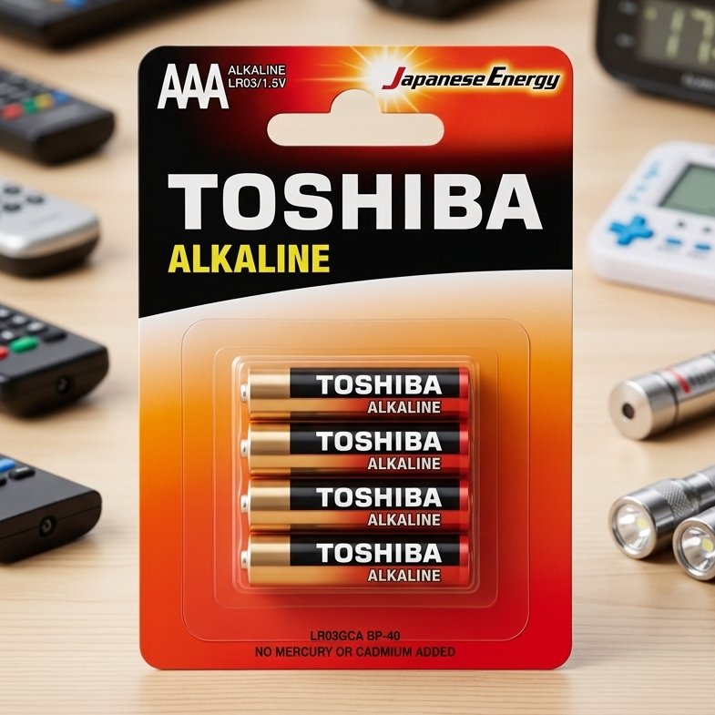 Baterii Toshiba, AAA, Alkaline, LR03, 1.5V, 4 buc