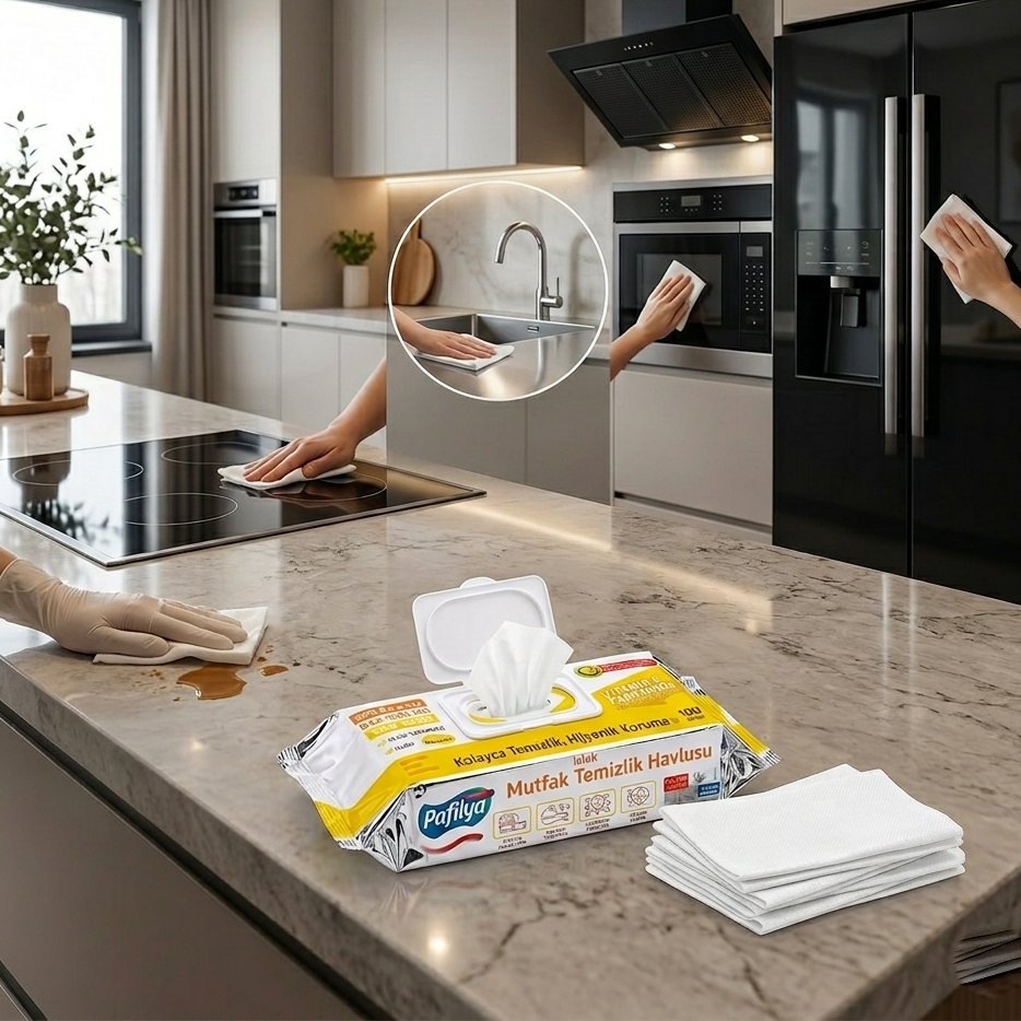 Servetele umede pentru curatarea bucatariei PAFILYA PREMIUM, Kitchen, 100 buc