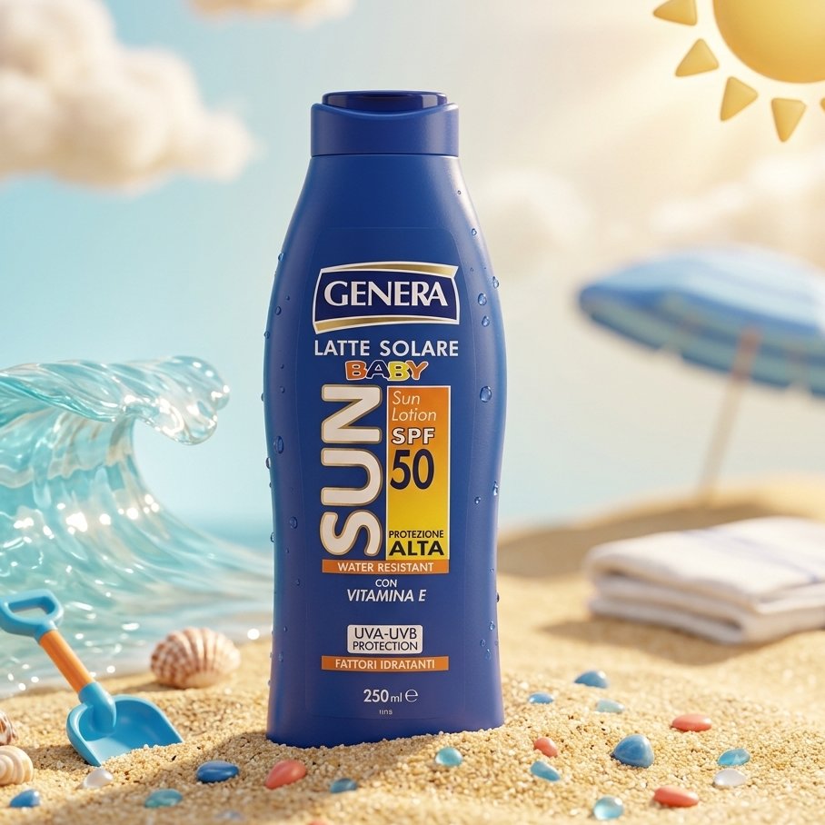 Lapte de corp protectie solara SPF 50 GENERA, pentru copii, 250 ml