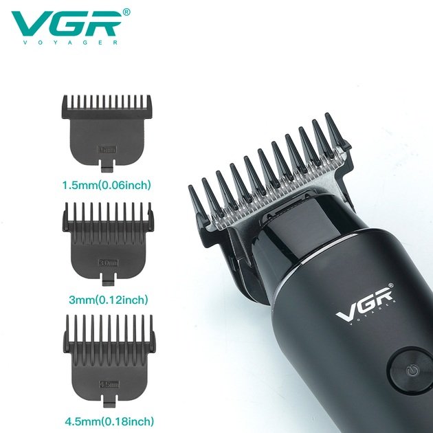 Aparat de tuns reîncărcabil VGR V-937, 3 duze, afișaj LED