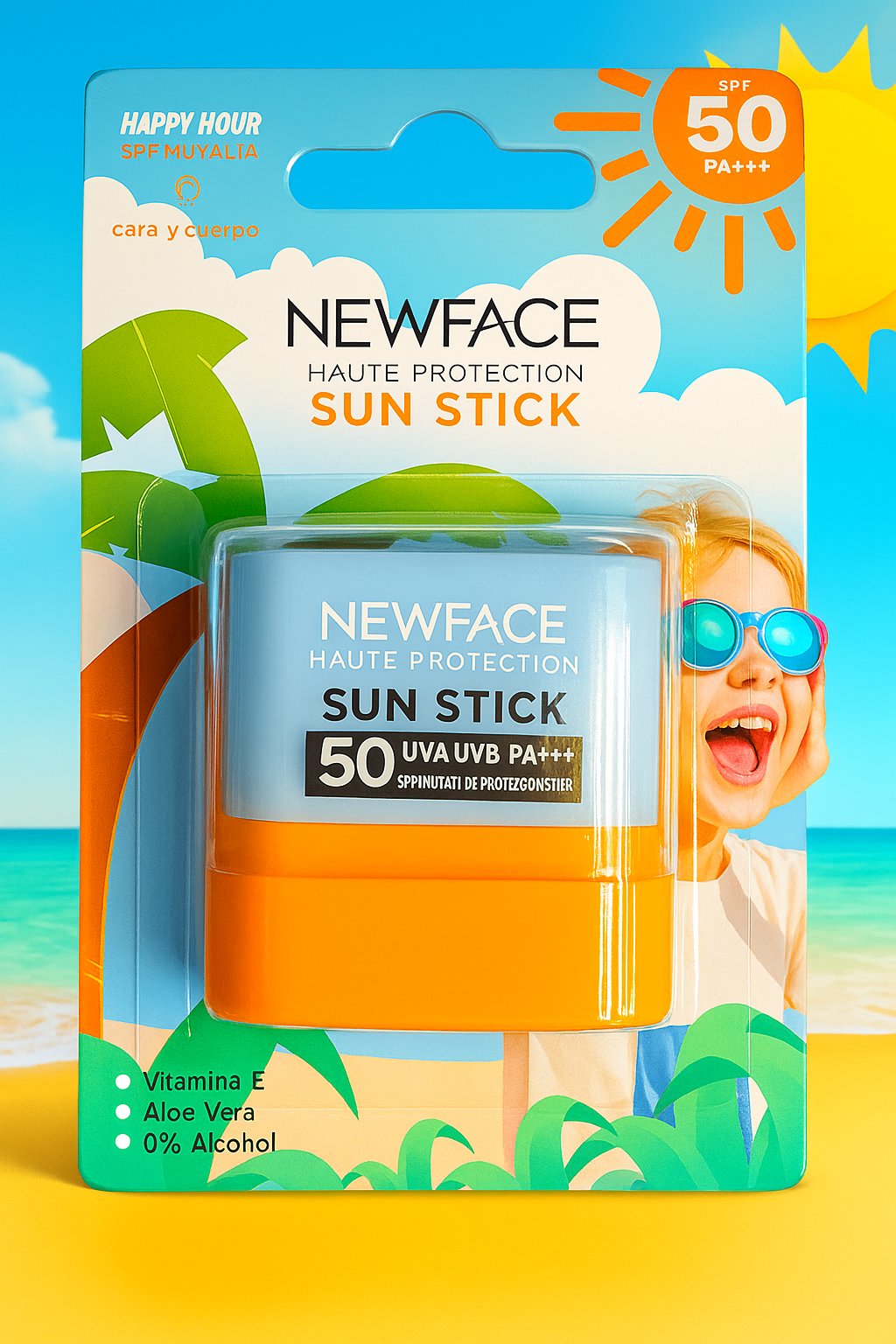 Stick NEWFACE, protecție solară pentru copii SPF 50PA+++ 10g,  NF-1010-2