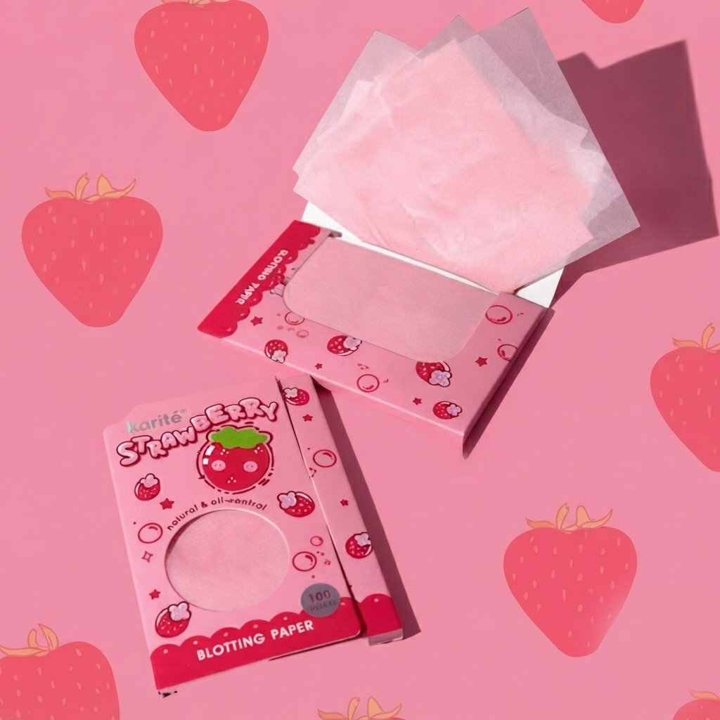 Servetele pentru fata Karite, matifiante, Strawberry, 100 buc