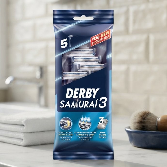 Aparat de ras Derby Samurai, 3 lame, 5 buc